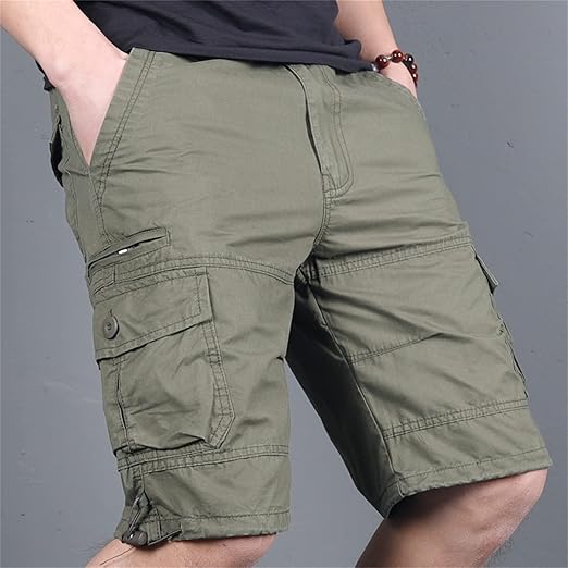 Men's Loose Pocket Short Classic Casual Stretch Half Pants